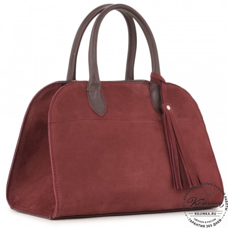 Женская кожаная сумка "Вирджиния" (вишня)