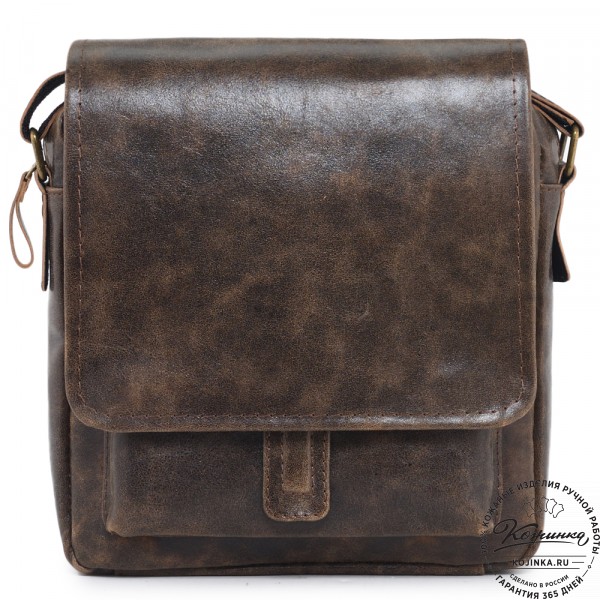  Кожаная сумка через плечо "Алекс" (коричневая наппа). фото 1