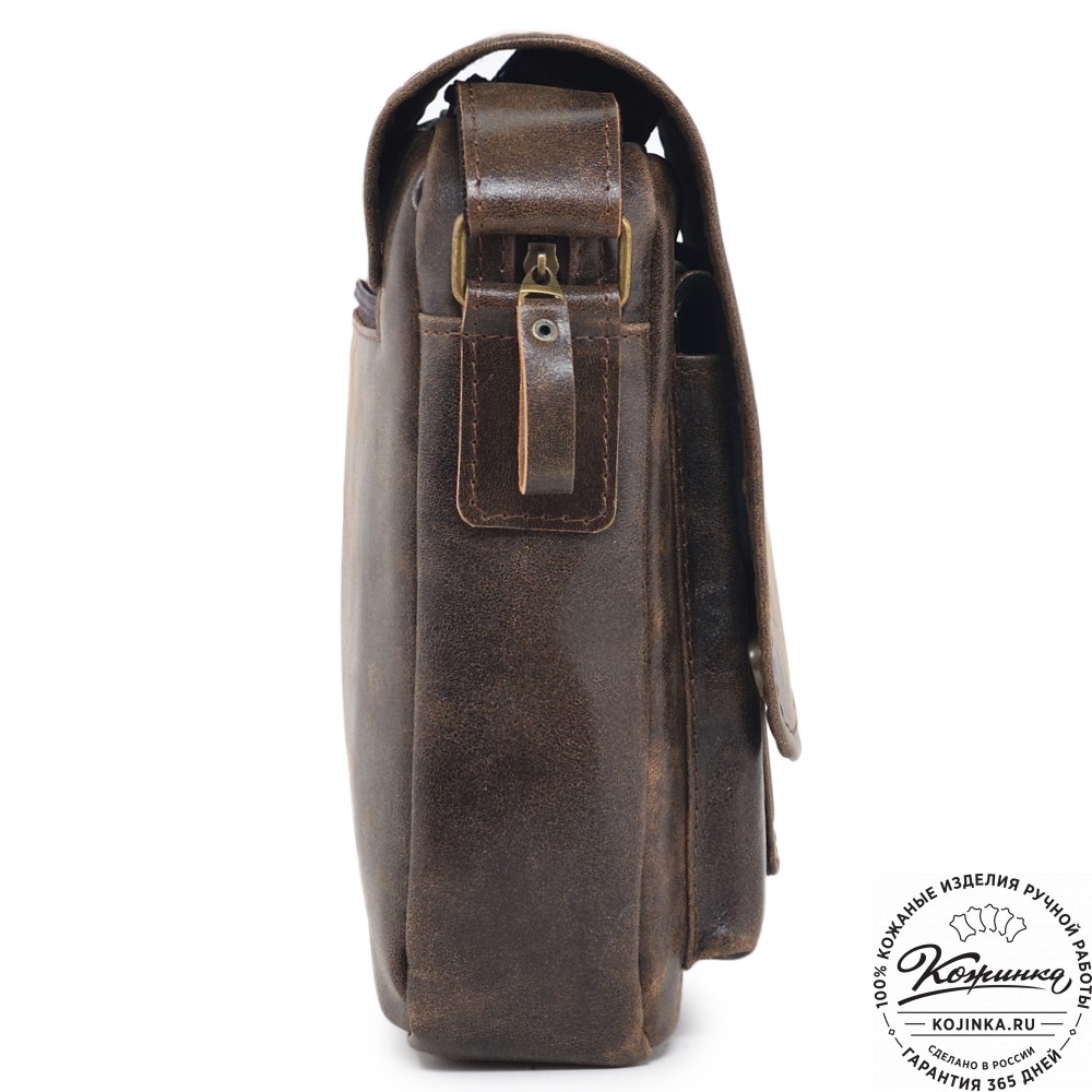  Кожаная сумка через плечо "Алекс" (коричневая наппа)