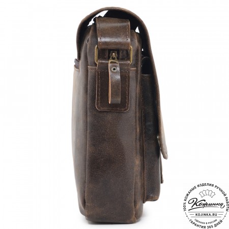  Кожаная сумка через плечо "Алекс" (коричневая наппа)