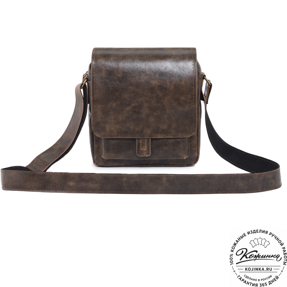  Кожаная сумка через плечо "Алекс" (коричневая наппа)
