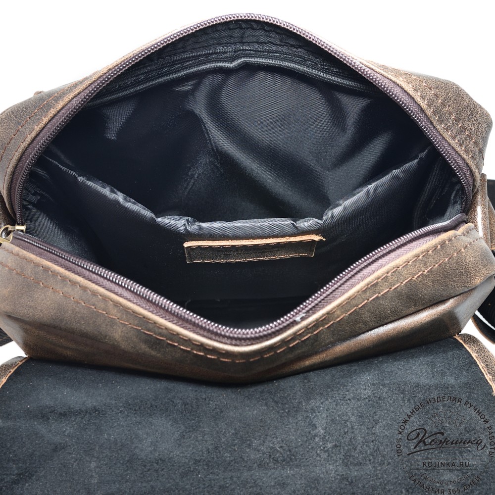  Кожаная сумка через плечо "Алекс" (коричневая наппа)