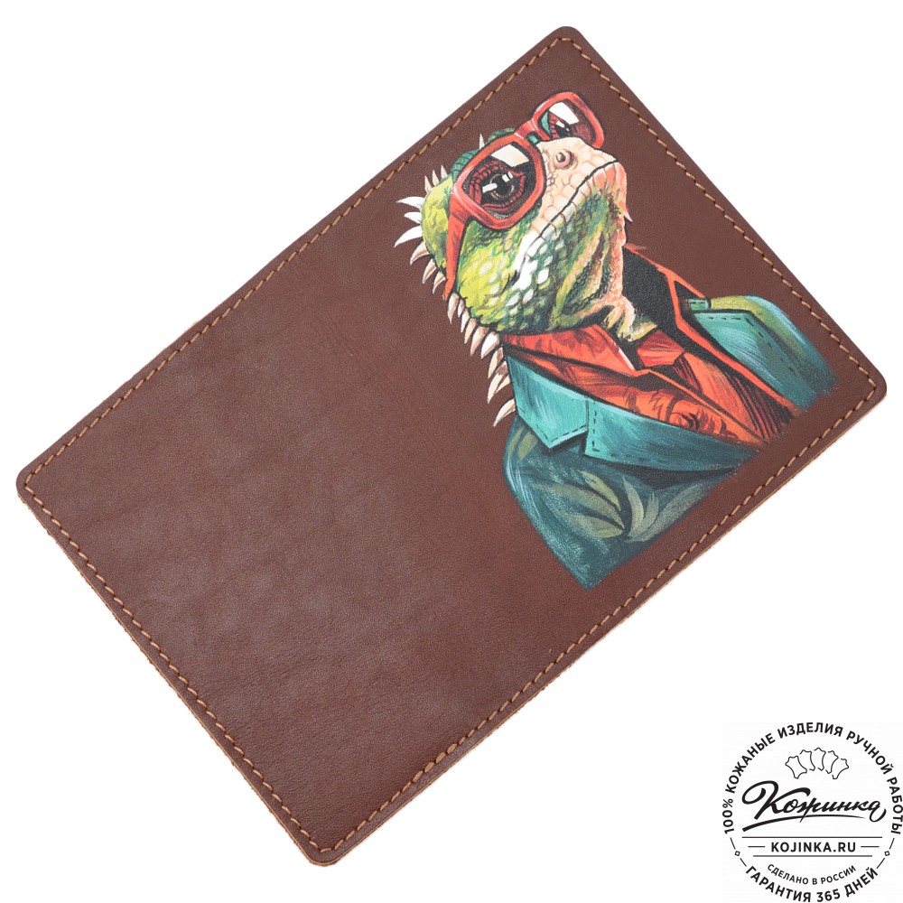 Кожаная обложка на паспорт "Будапешт" "Игуана"