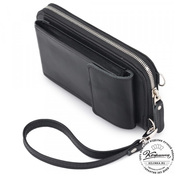 Кожаный клатч "Чукотка" (чёрный) . фото 1