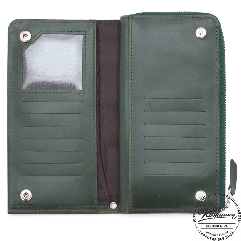 Кожаное портмоне Дублин (зеленый)