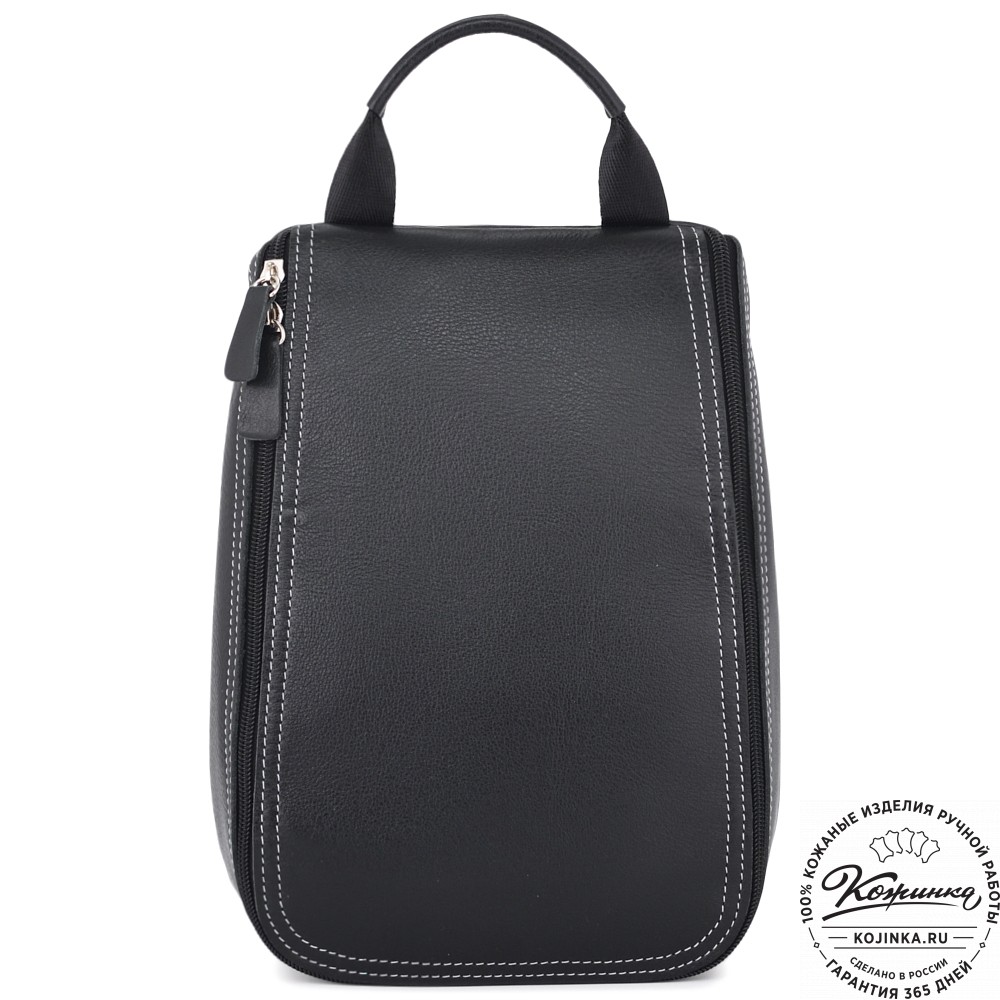  Кожаный несессер "Каспий " (черный)