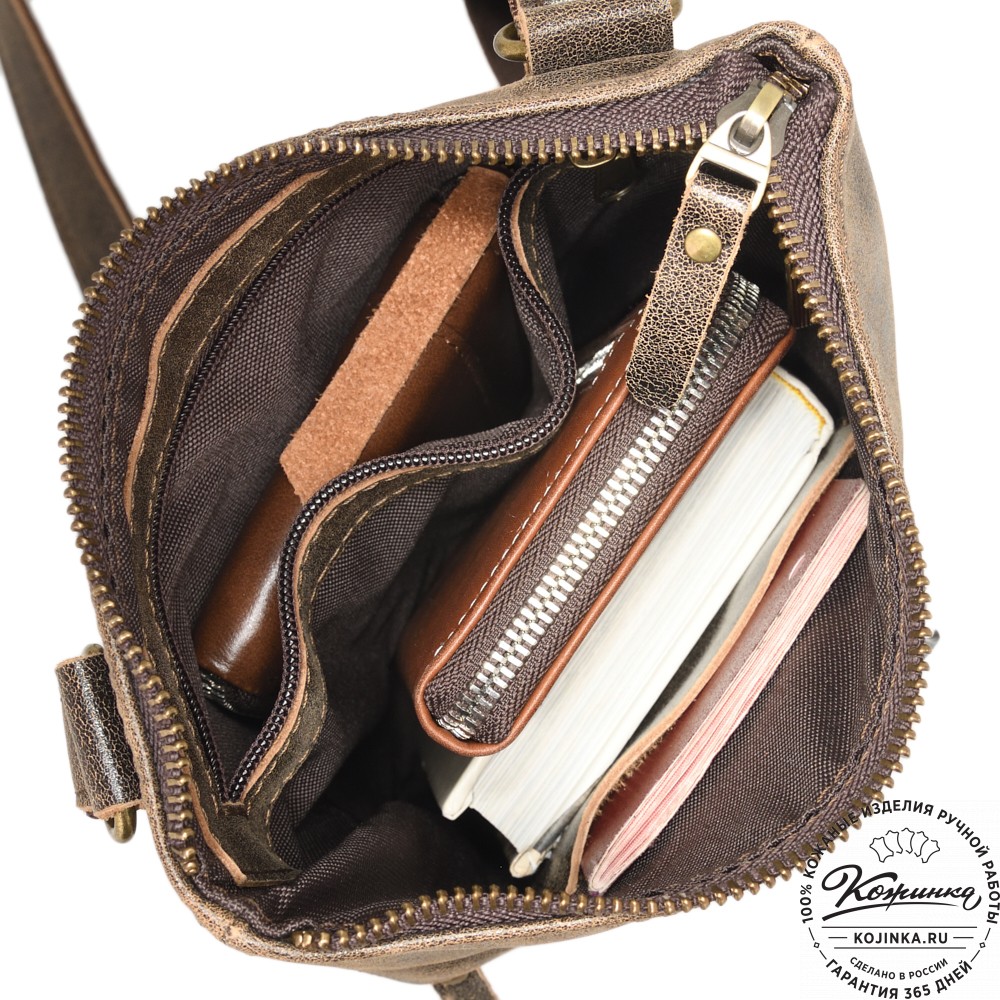 Мужская кожаная сумка "Говард" (коричневая наппа)