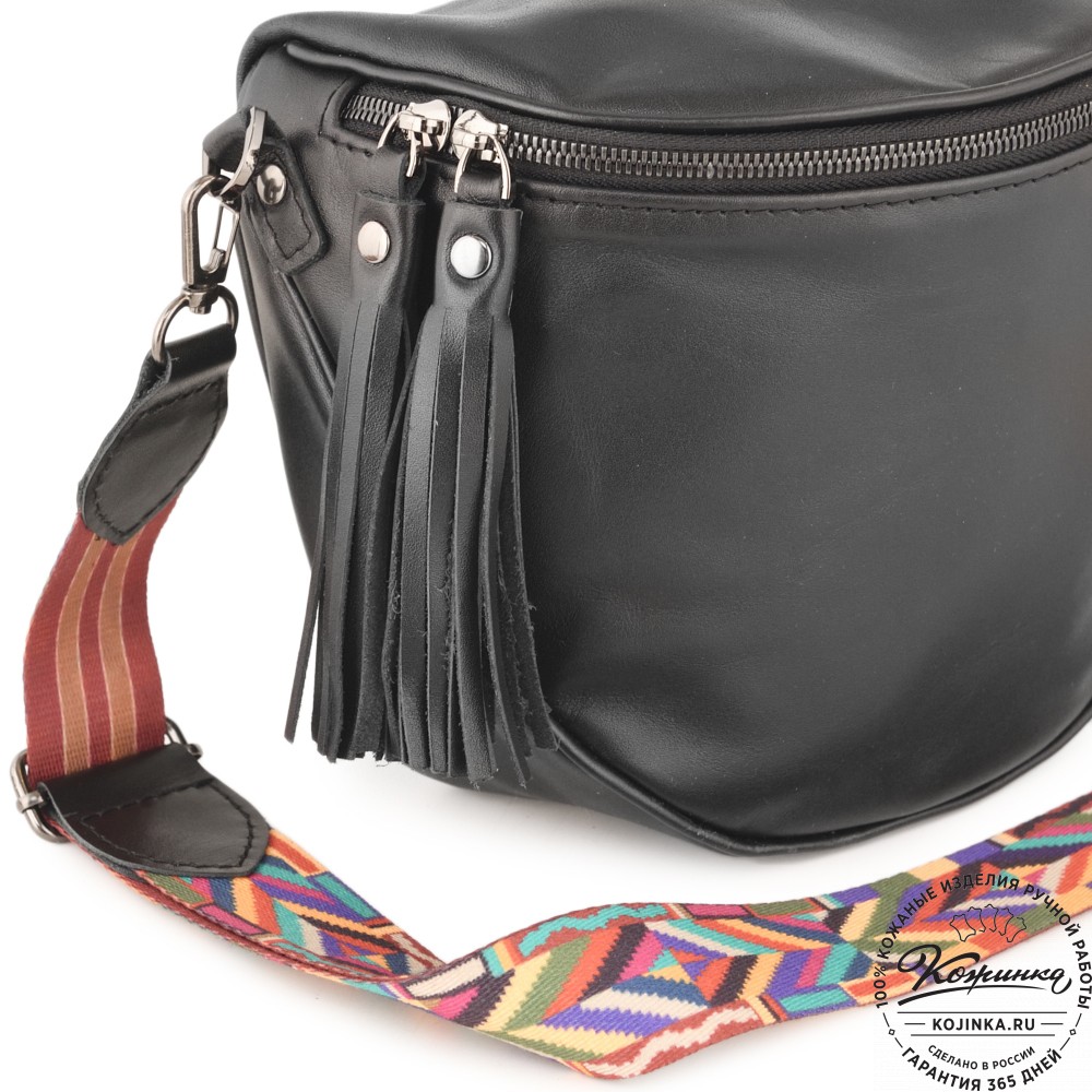 Женская кожаная сумка "Либерти" (черная)