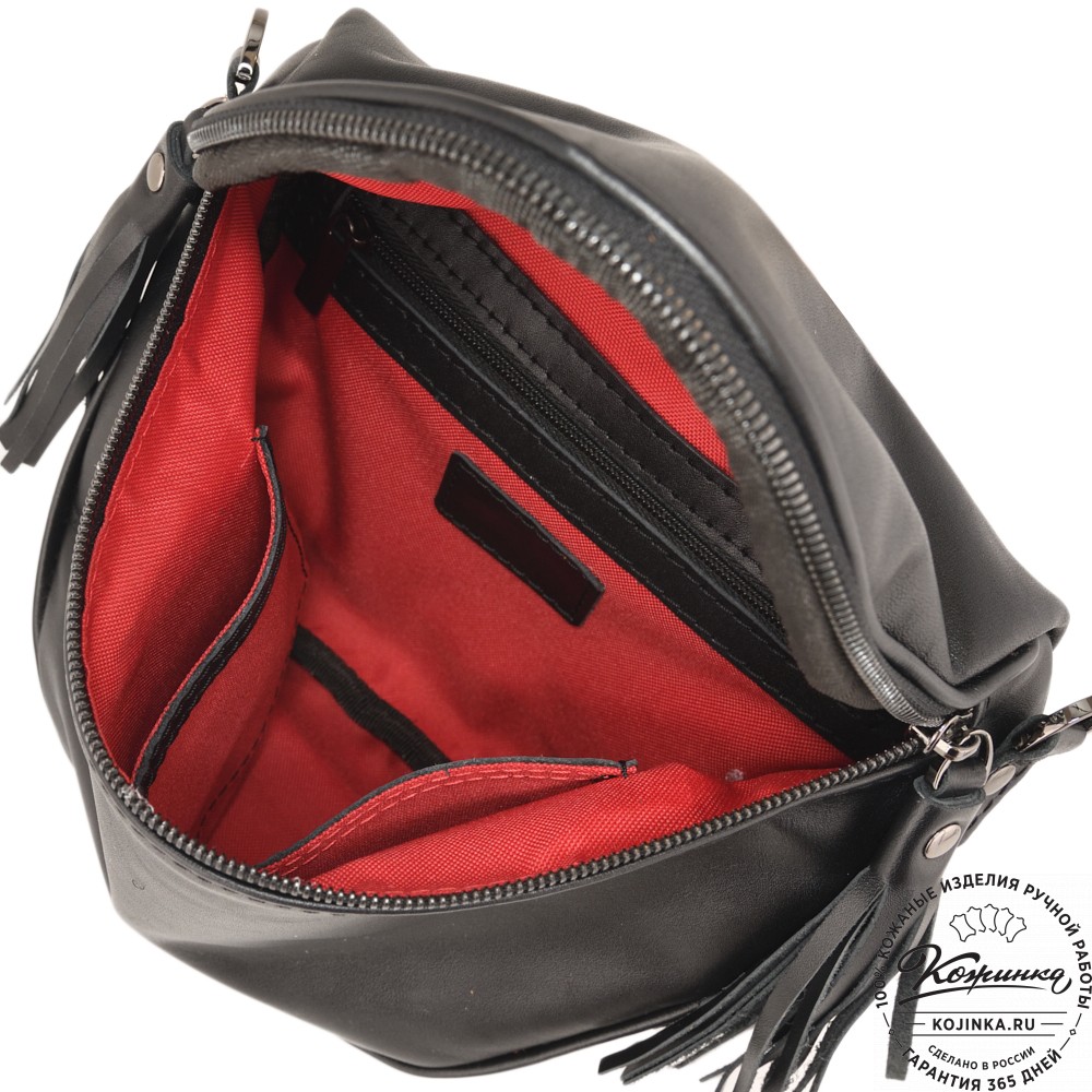 Женская кожаная сумка "Либерти" (черная)