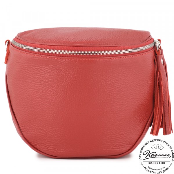 Женская кожаная сумка "Либерти" (красная). фото 1