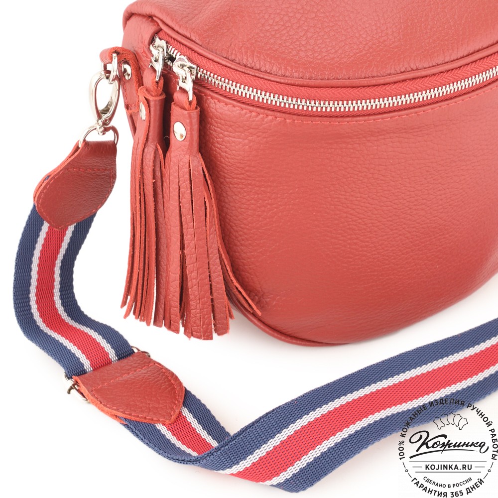 Женская кожаная сумка "Либерти" (красная)