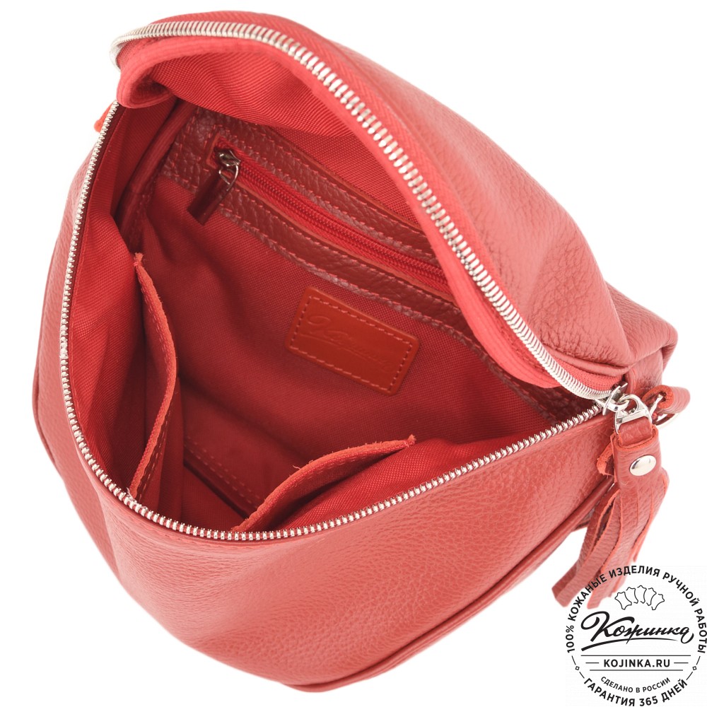 Женская кожаная сумка "Либерти" (красная)