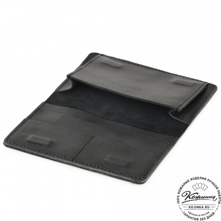 Кожаный бумажник для документов "Неаполь" (чёрный)