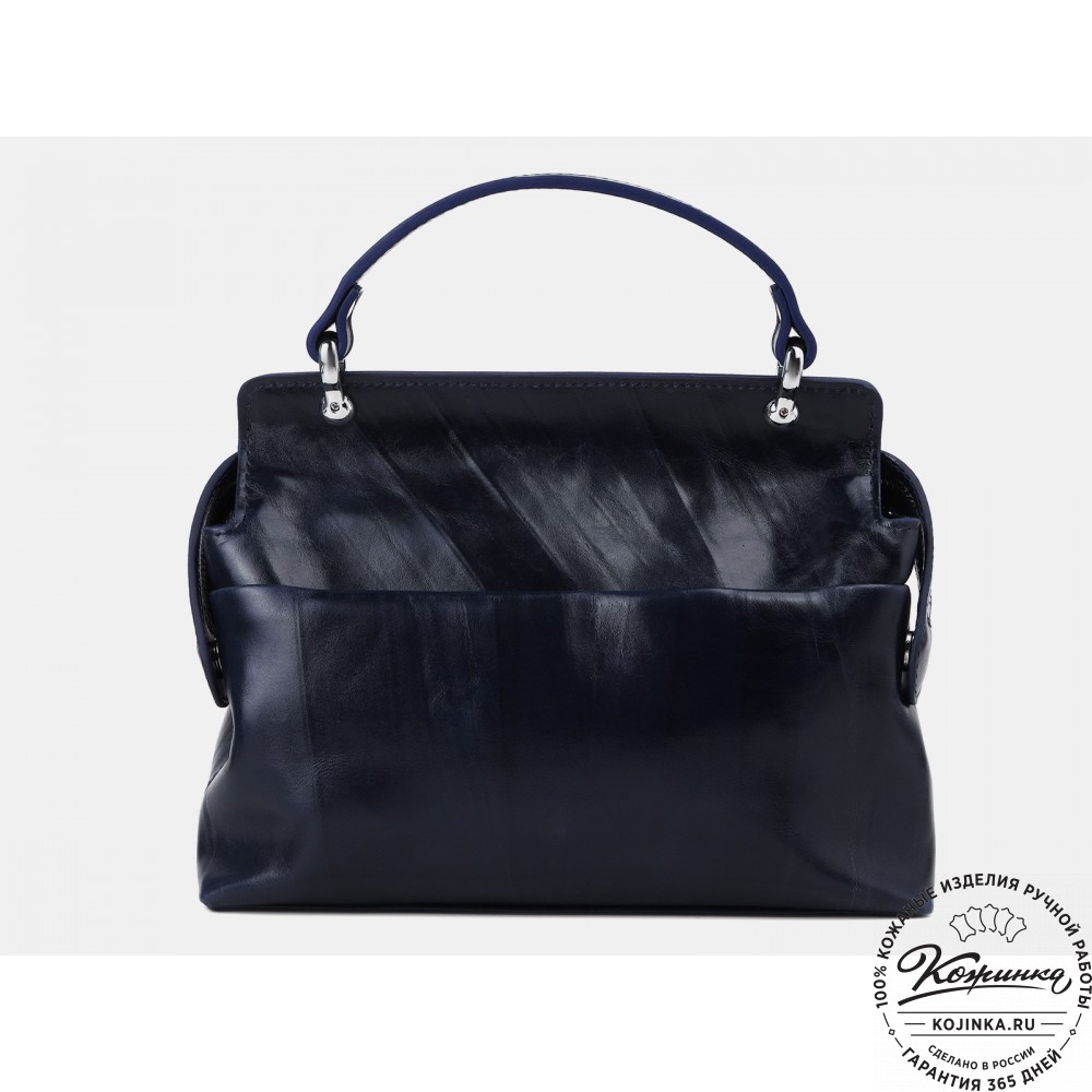 Женская кожаная сумка "Орнелла" (синяя)