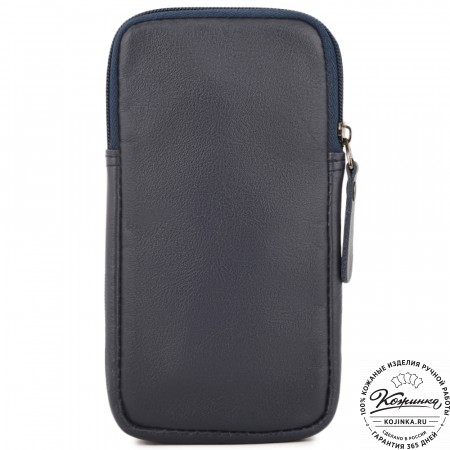 Кожаный клатч "Денвер" (синий)