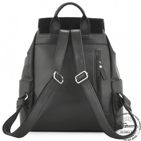 Женский кожаный рюкзак "Франческа" (черный)