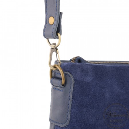 Женская кожаная сумка "Саманта" (синяя)