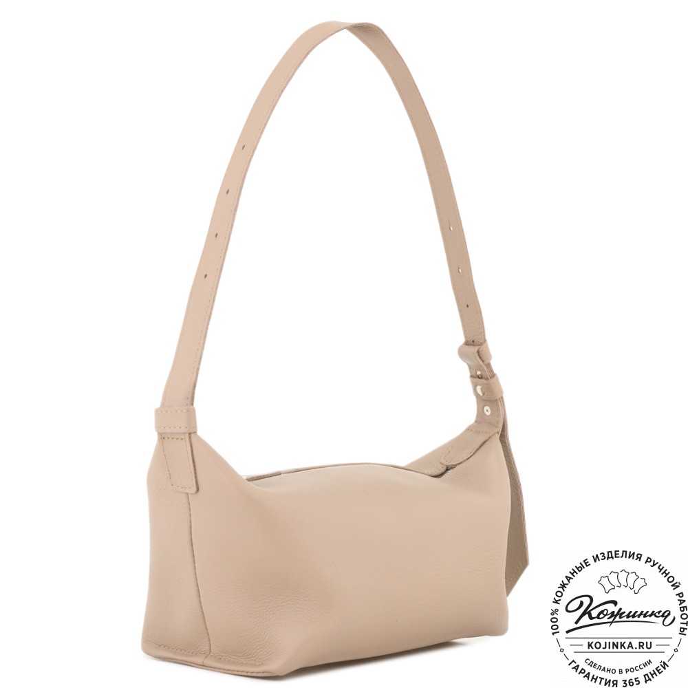 Женская кожаная сумка "Тойс" (темно-бежевая)