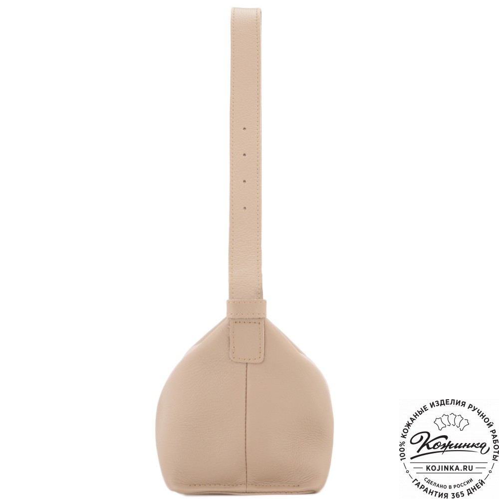 Женская кожаная сумка "Тойс" (темно-бежевая)