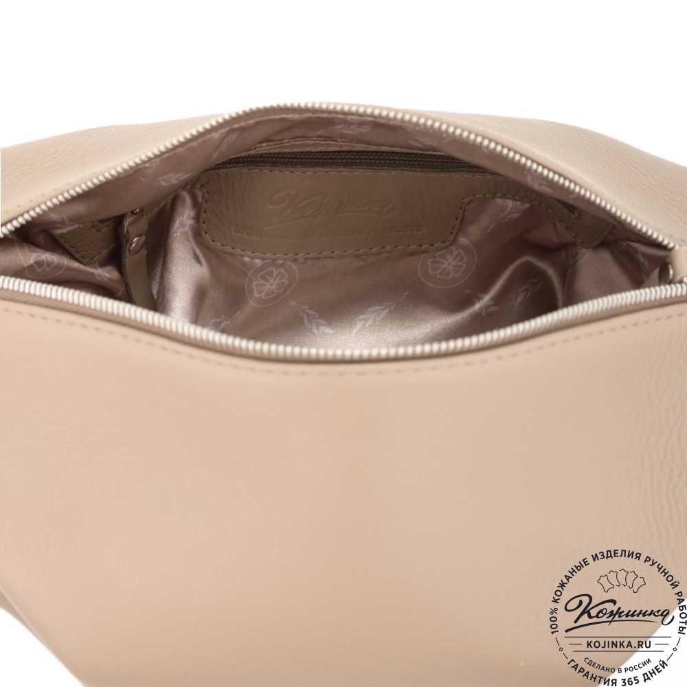 Женская кожаная сумка "Тойс" (темно-бежевая)