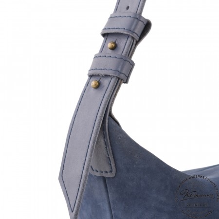 Женская кожаная сумка "Тойс" велюр (синий)