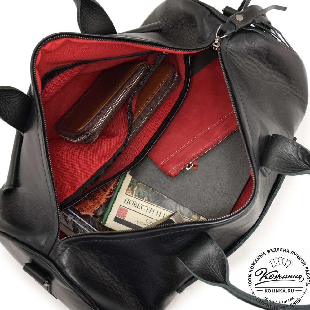 Женская кожаная сумка "Византия" (черная)