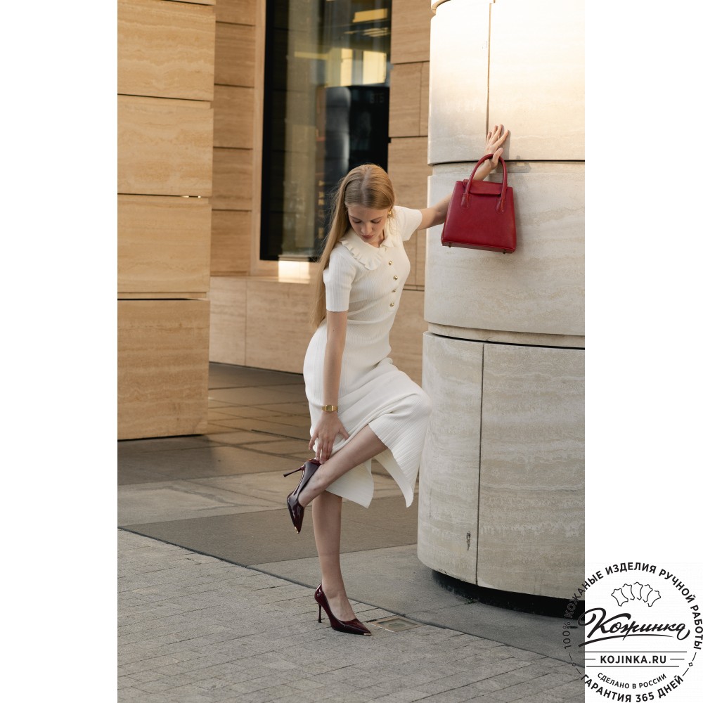 Женская кожаная сумка "Ванесса" (малина)