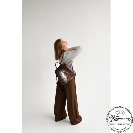 Женский кожаный рюкзак "Джорджия"  "В городе дождей" 