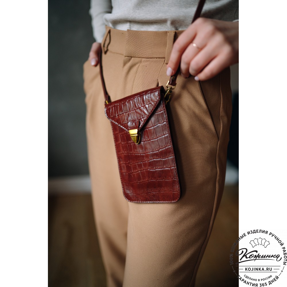 Кожаный клатч "Филадельфия макси" (коричневый)