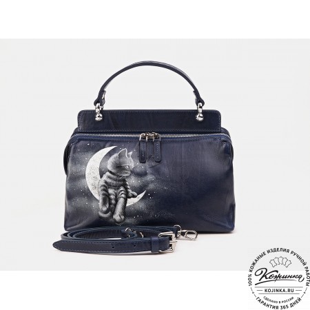 Женская кожаная сумка "Орнелла"  "Ночной наблюдатель"