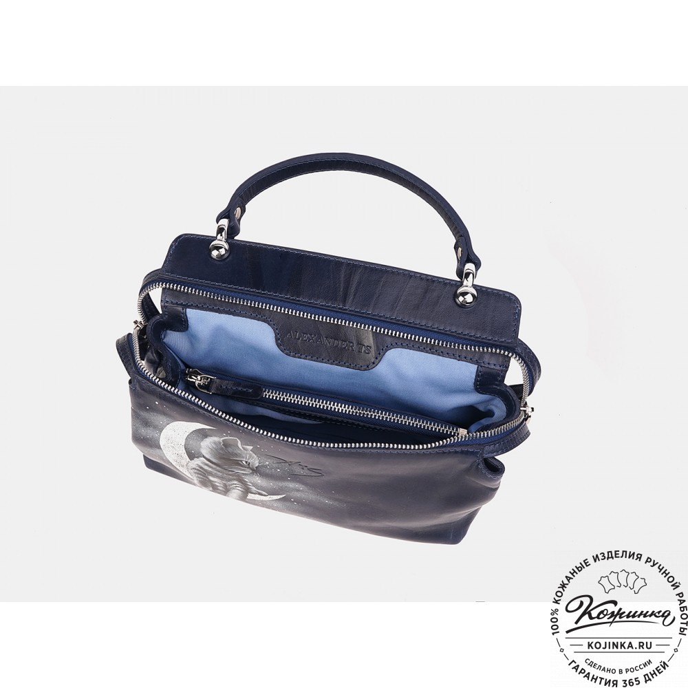 Женская кожаная сумка "Орнелла"  "Ночной наблюдатель"