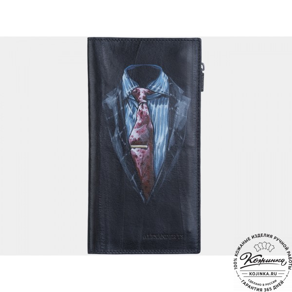 Кожаное портмоне "Монте Карло" "Ван Вэйк" (чёрное). фото 1