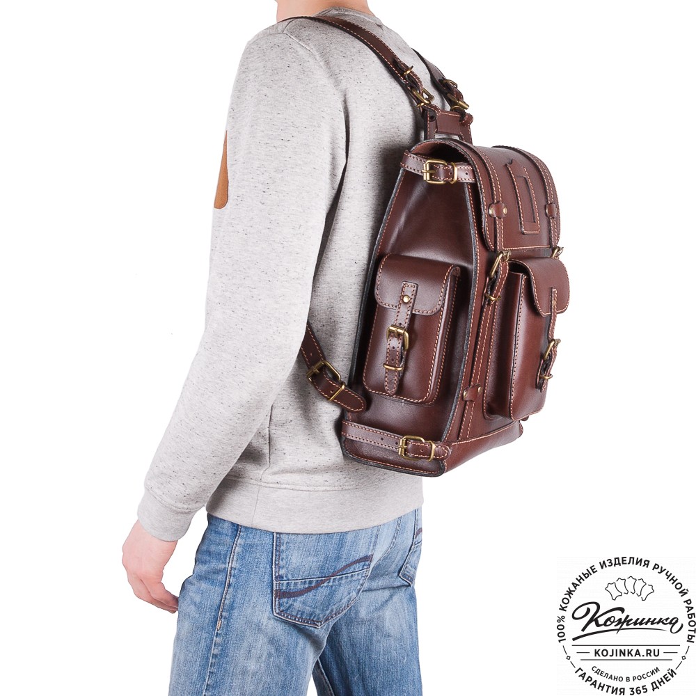 Кожаный ранец "Максимус 3" (коричневый)