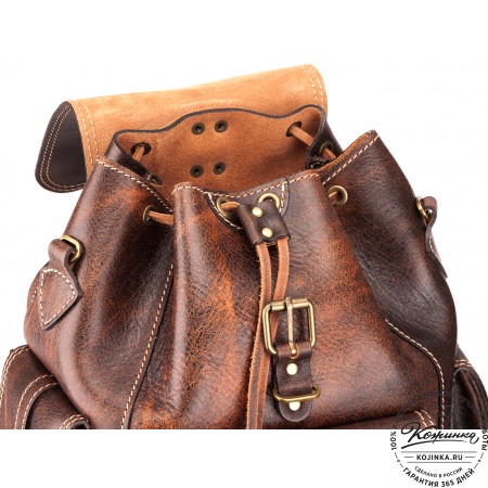 Кожаный рюкзак "Патриот" (коричневый эксклюзив)