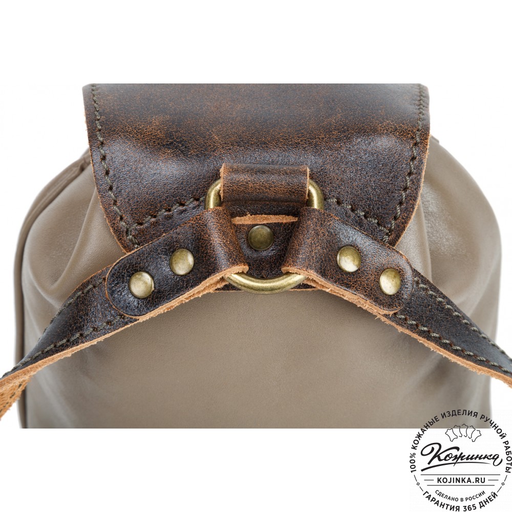 Женский кожаный рюкзак "Колибри" (оливковый)