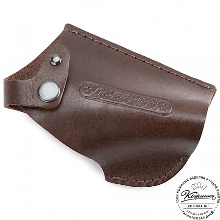 Кожаная кобура поясная для пистолета "Добрыня" (темно-коричневая)