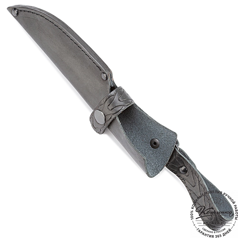 Кожаные ножны для ножа европейского типа  с длиной клинка 13 см (черные)