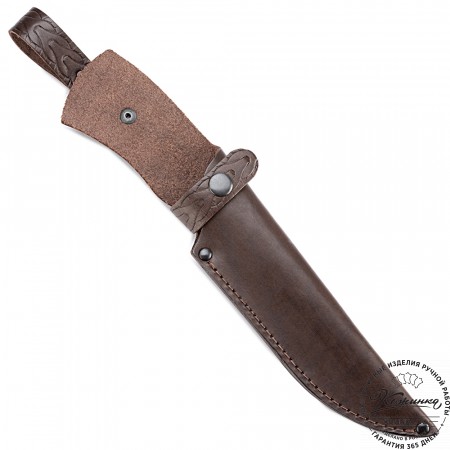 Кожаные ножны для ножа традиционные - клинок 17 см (темно-коричневые)