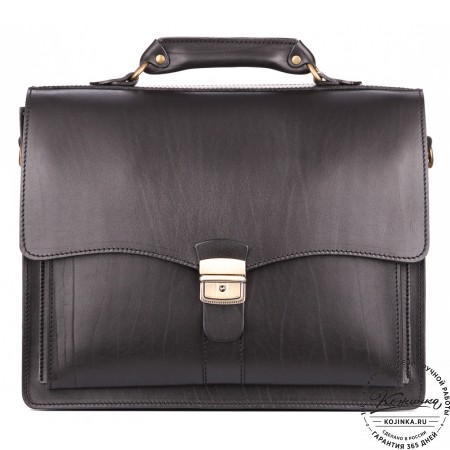 Кожаный портфель "Карьерист"  (чёрный)