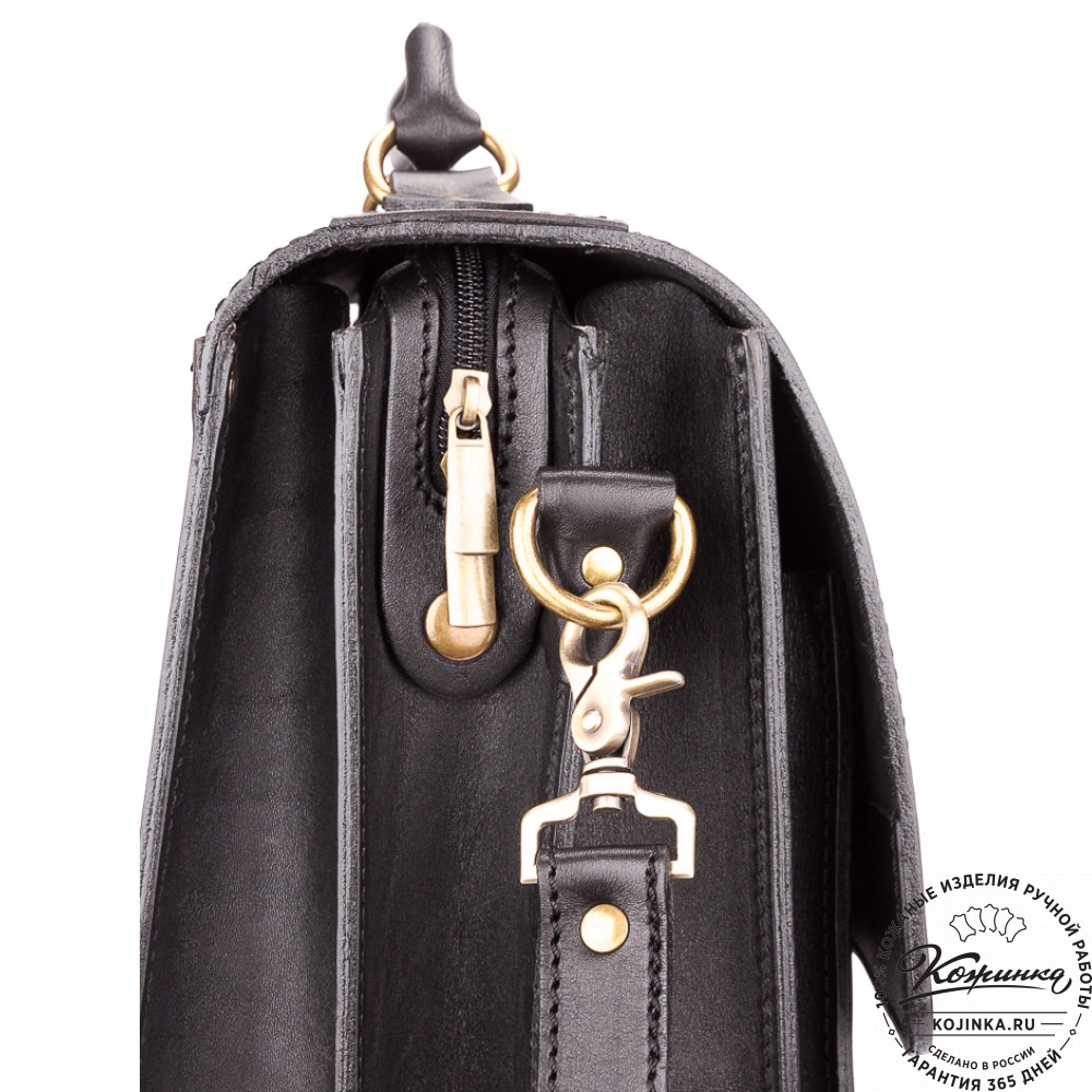 Кожаный портфель "Карьерист"  (чёрный)