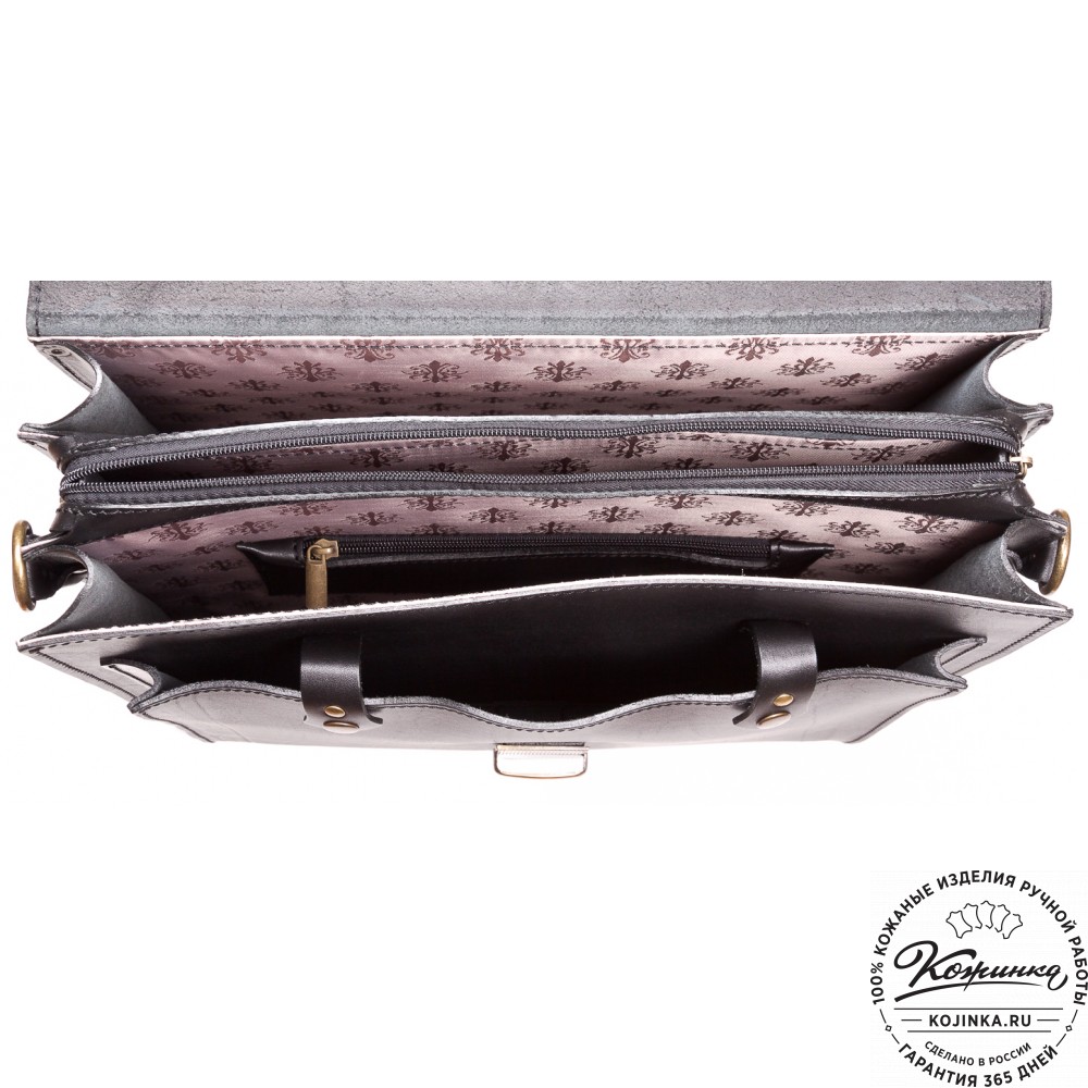 Кожаный портфель "Карьерист"  (чёрный)