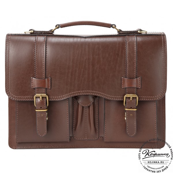 Кожаный портфель "Юрист"  (тёмно-коричневый). фото 1