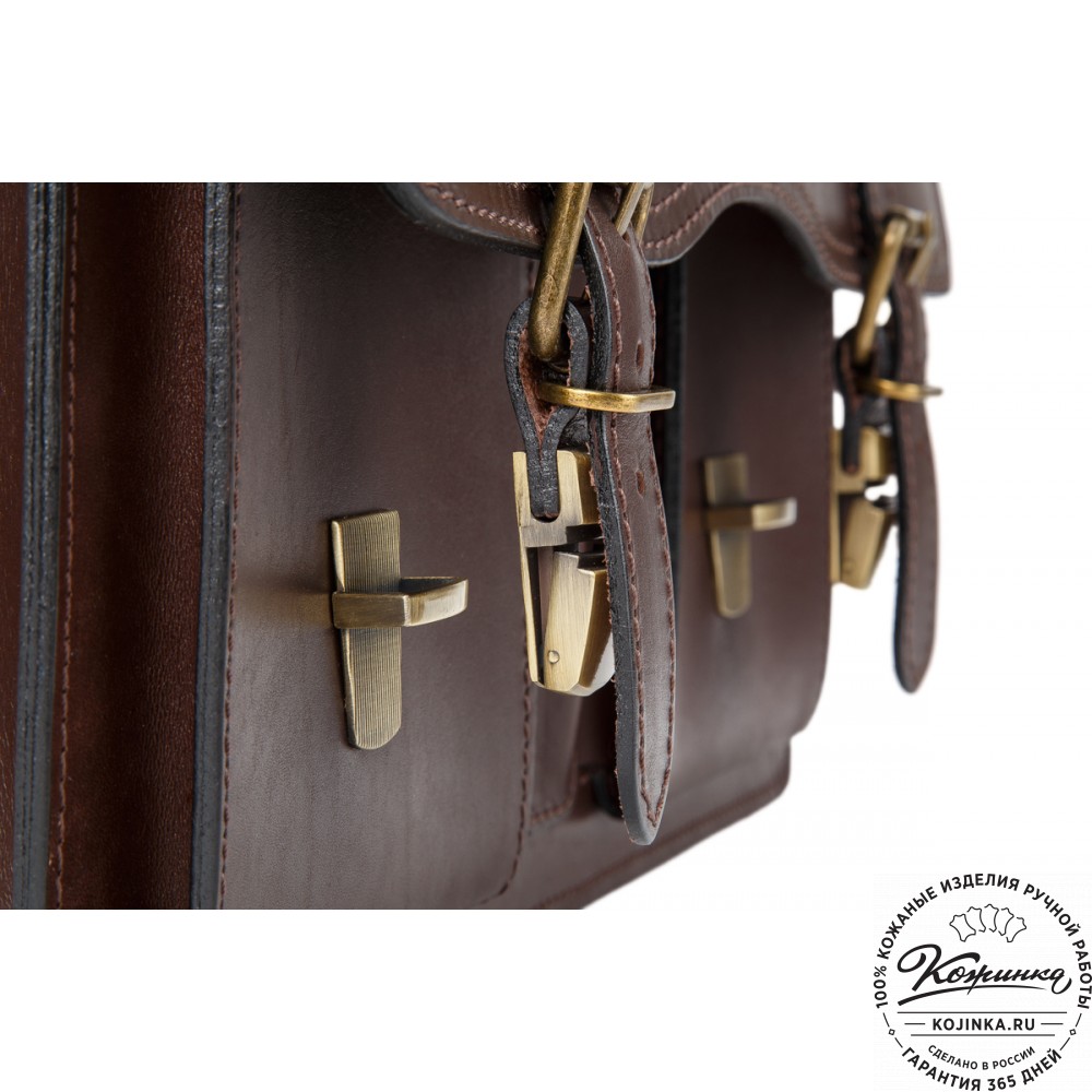 Кожаный портфель "Юрист"  (тёмно-коричневый)