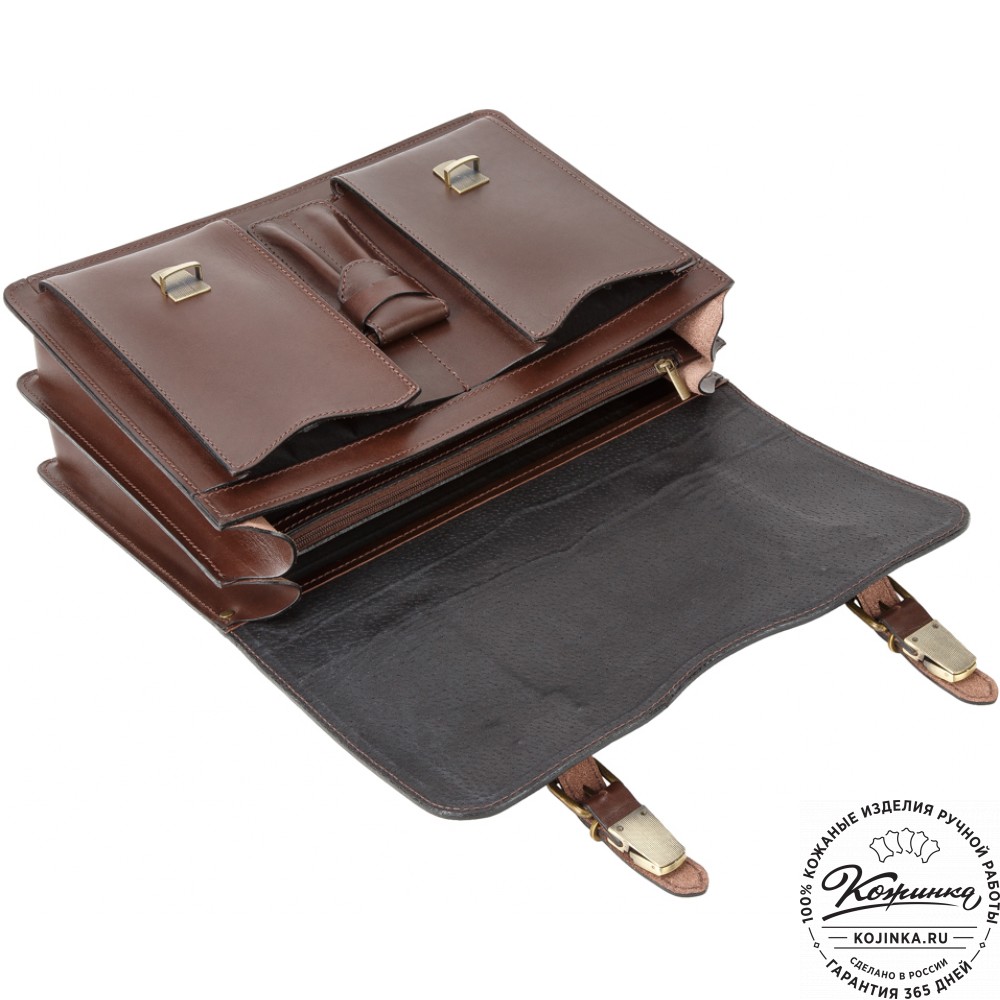 Кожаный портфель "Юрист"  (тёмно-коричневый)