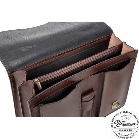 Кожаный портфель "Юрист"  (тёмно-коричневый)