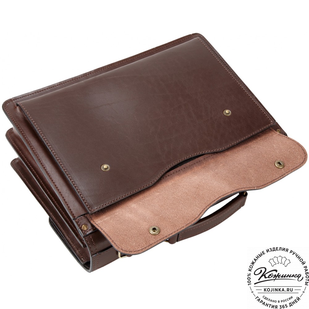 Кожаный портфель "Юрист"  (тёмно-коричневый)