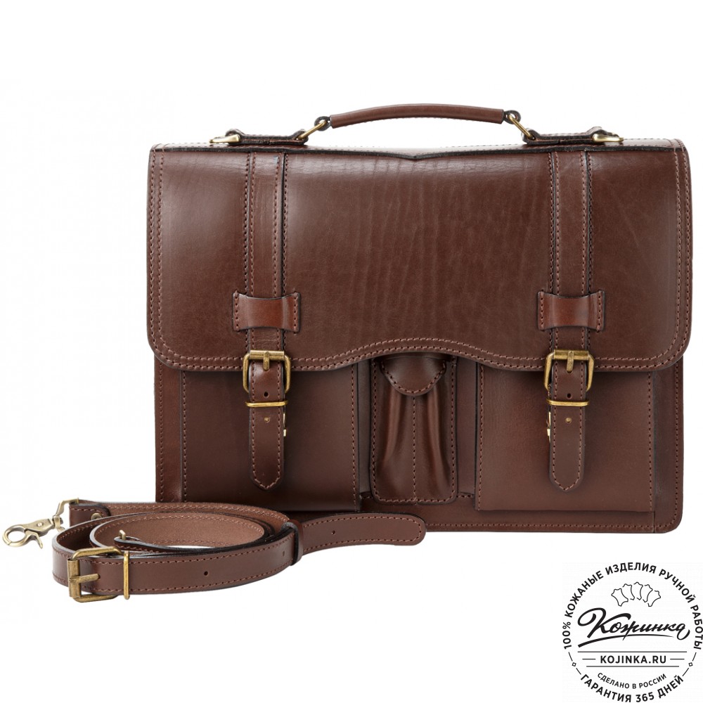 Кожаный портфель "Юрист"  (тёмно-коричневый)