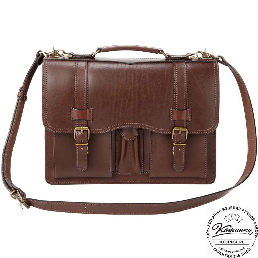 Кожаный портфель "Юрист"  (тёмно-коричневый)