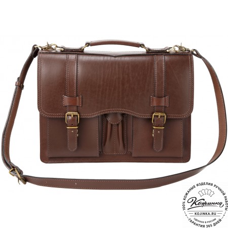 Кожаный портфель "Юрист"  (тёмно-коричневый)