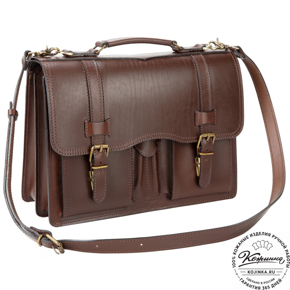 Кожаный портфель "Юрист"  (тёмно-коричневый)